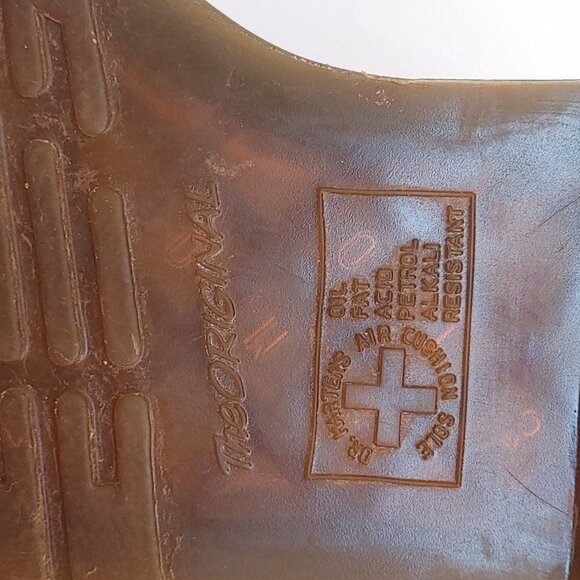 DOC DR MARTENS YELLOW LOGO BOOTS SMOOTH LEATHER RARE UNISEX SIZE 4UK US:W6 M5 - Picture 9 of 16